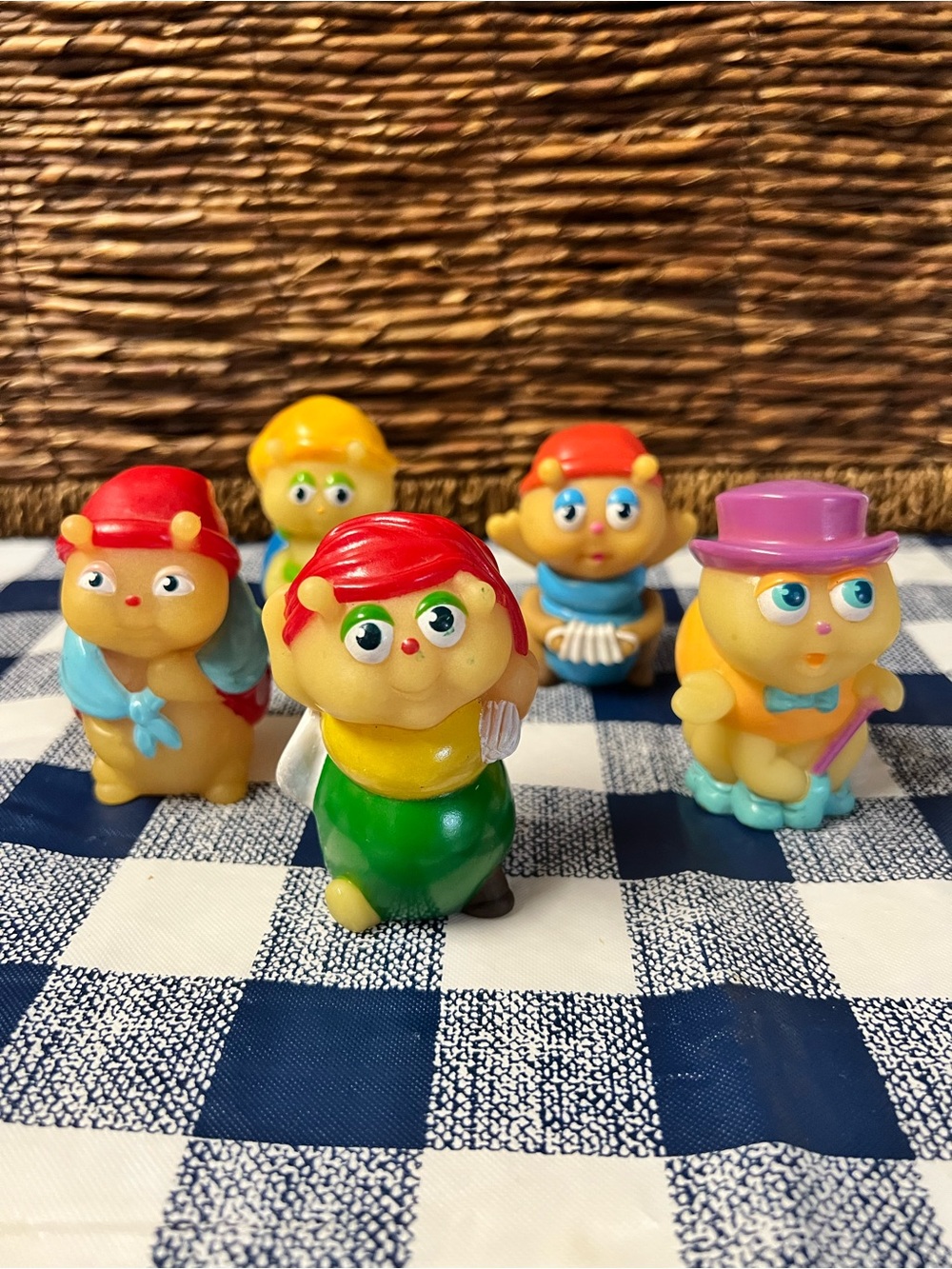VTG 1980s Playskool Glo Worm Friends Finger Puppets – Lot of 5 Glow in the Dark